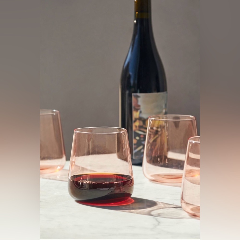 ▪️NWT Anthropologie Morgan Stemless Wine Glasses, Set of 4